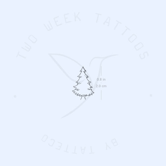 Minimalist Pine Tree Semi-Permanent Tattoo - Set of 2