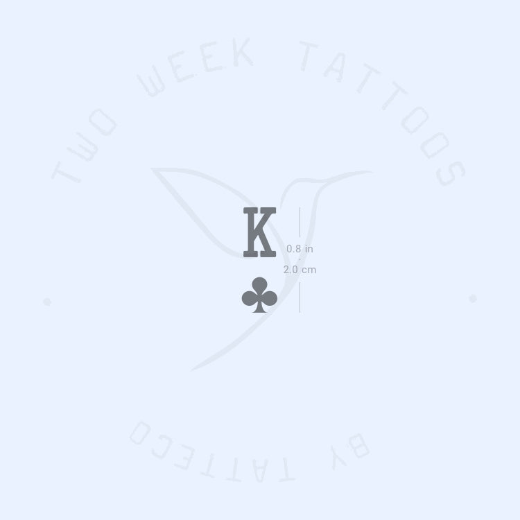 King Of Clubs Semi-Permanent Tattoo - Set of 2