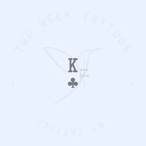 King Of Clubs Semi-Permanent Tattoo - Set of 2