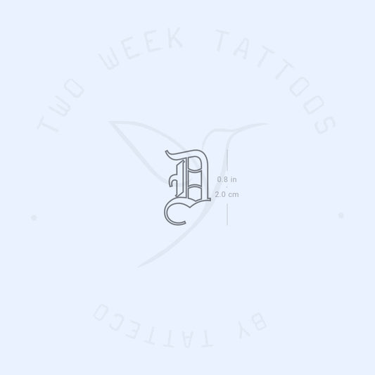 Tatuaje semipermanente de contorno gótico D - Juego de 2