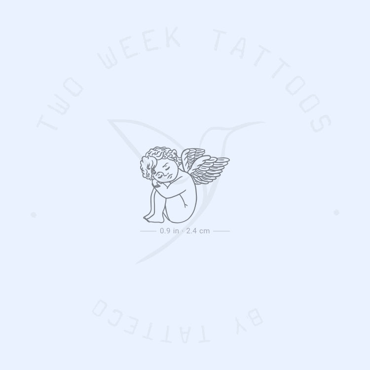 Cherub Resting Semi-Permanent Tattoo - Set of 2