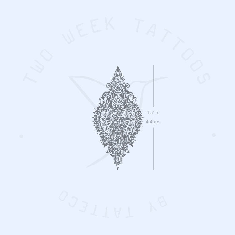 Ornamental Upper Back Semi-Permanent Tattoo - Set of 2
