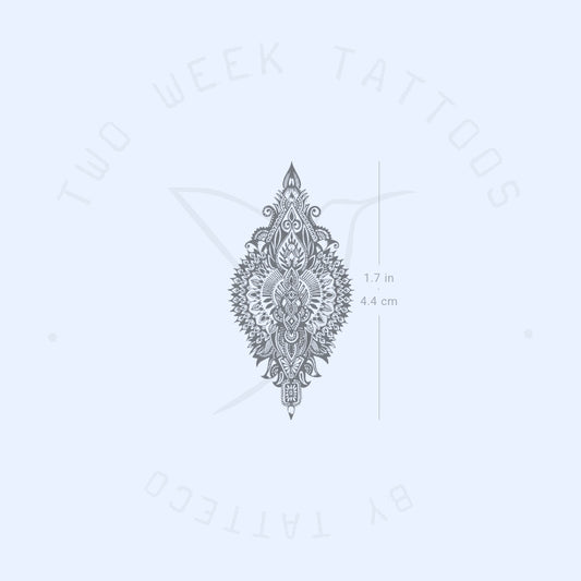 Ornamental Upper Back Semi-Permanent Tattoo - Set of 2