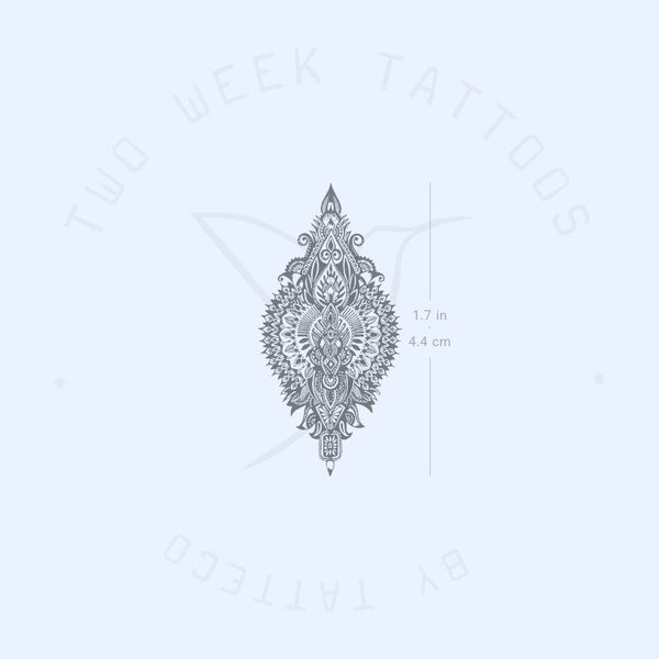 Ornamental Upper Back Semi-Permanent Tattoo - Set of 2