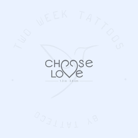 Small Choose Love Semi-Permanent Tattoo - Set of 2