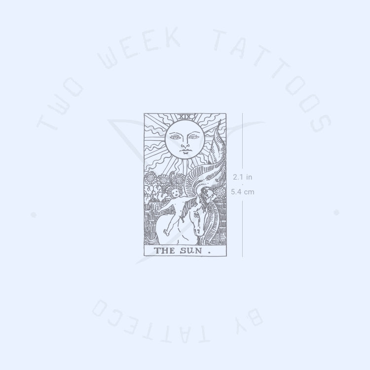 The Sun Tarot Card Semi-Permanent Tattoo - Set of 2