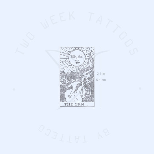 Tatuaje semipermanente de la carta del Tarot El Sol (juego de 2)