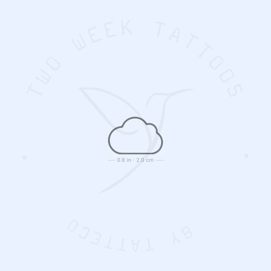 Tatuaje semipermanente minimalista de nube (juego de 2)
