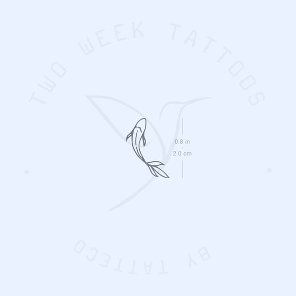 Minimalist Koi Fish Semi-Permanent Tattoo - Set of 2