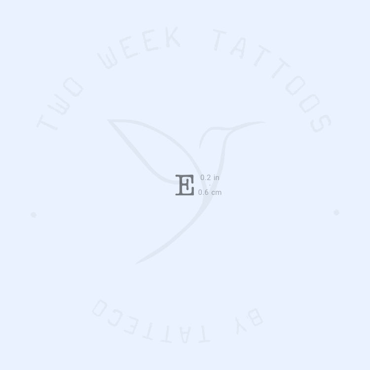 E Typewriter Uppercase Semi-Permanent Tattoo - Set of 2