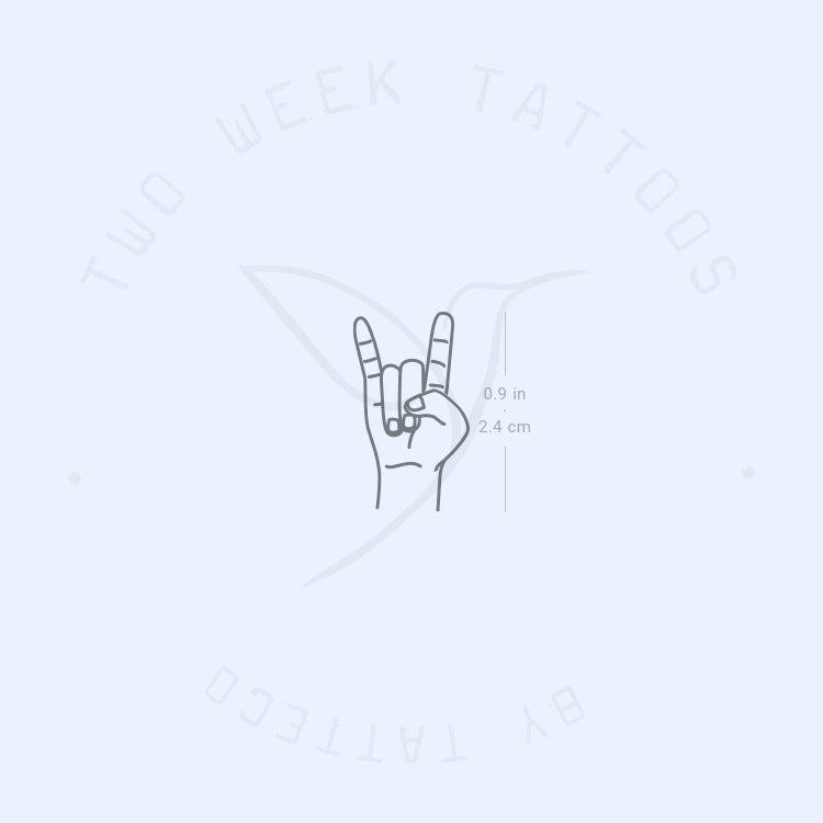 Tatuaje semipermanente de saludo a la roca (juego de 2)