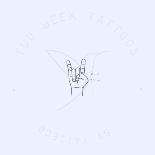 Tatuaje semipermanente de saludo a la roca (juego de 2)