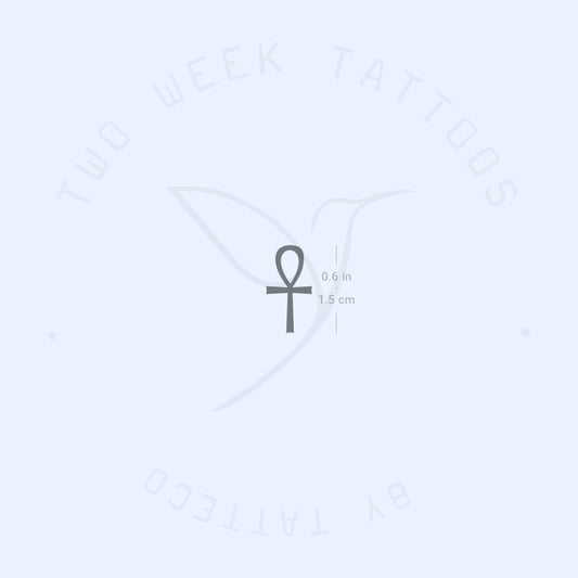 Tatuaje semipermanente de pequeño Ankh - Juego de 2