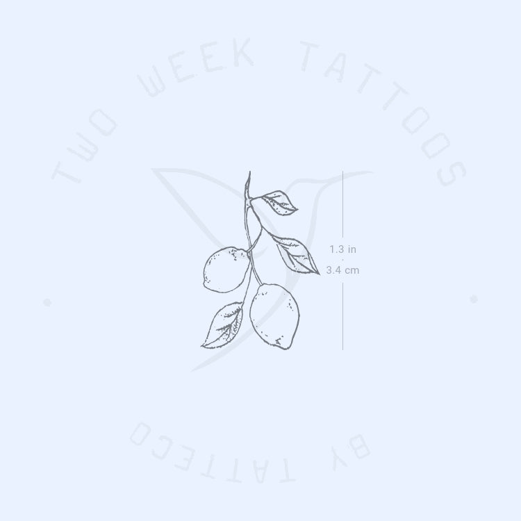 Lemon Branch Semi-Permanent Tattoo - Set of 2