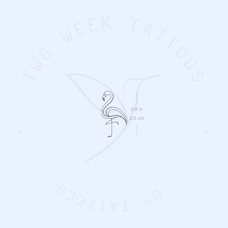 Fine Line Flamingo Semi-Permanent Tattoo - Set of 2
