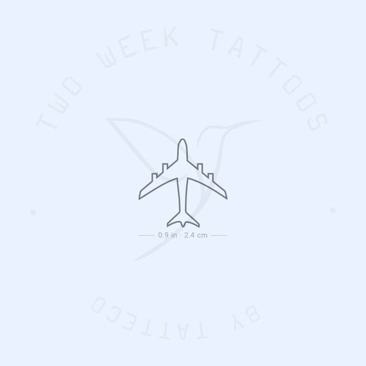 Airplane Outline Semi-Permanent Tattoo - Set of 2