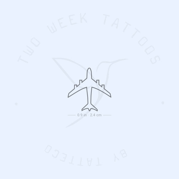 Airplane Outline Semi-Permanent Tattoo - Set of 2