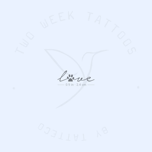 Love Paw Print Semi-Permanent Tattoo - Set of 2