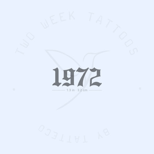 Tatuaje semipermanente gótico del año de nacimiento 1975 (juego de 2)