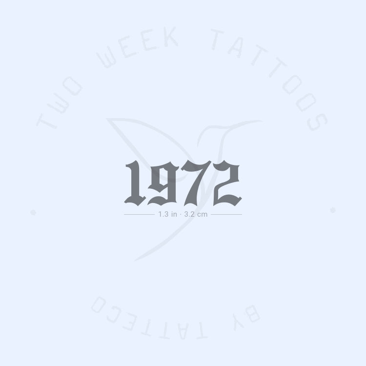 Gothic 1975 Birth Year Semi-Permanent Tattoo - Set of 2