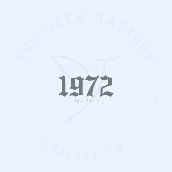 Gothic 1975 Birth Year Semi-Permanent Tattoo - Set of 2