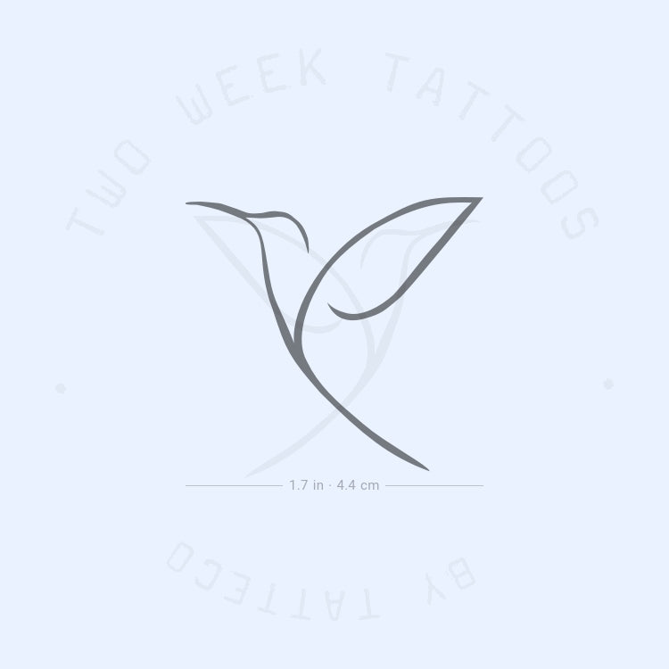 Tatuaje semipermanente minimalista de colibrí (juego de 2)