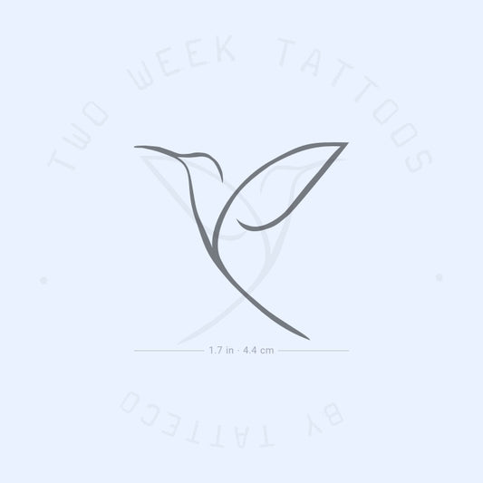 Tatuaje semipermanente minimalista de colibrí (juego de 2)