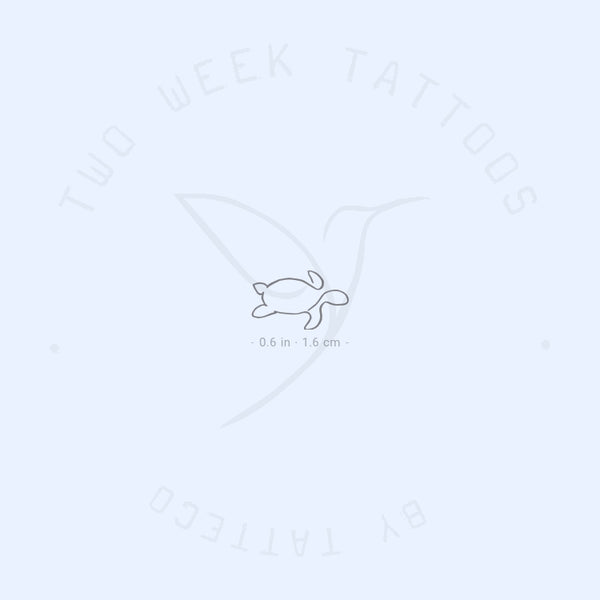 Single Line Turtle Semi-Permanent Tattoo - Set of 2