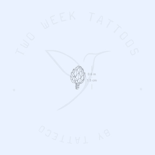 Tatuaje semipermanente de alcachofa - Juego de 2