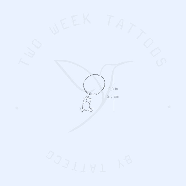 Pooh & Balloon Semi-Permanent Tattoo - Set of 2