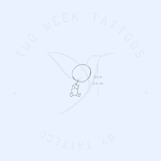 Pooh & Balloon Semi-Permanent Tattoo - Set of 2