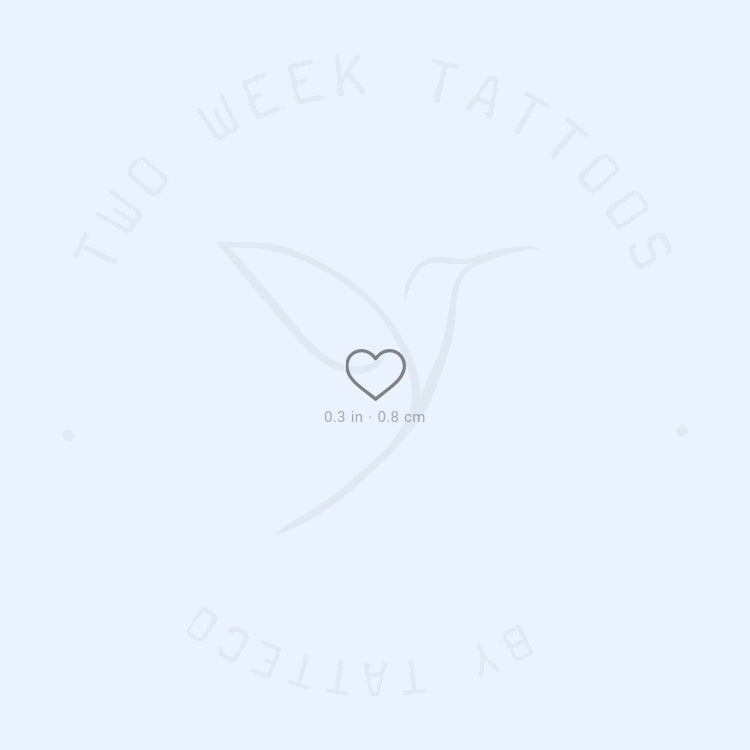 Tiny Heart Outline Semi-Permanent Tattoo - Set of 2