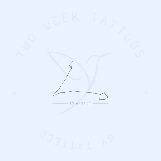 Tatuaje semipermanente pequeño de la constelación de Piscis (juego de 2)