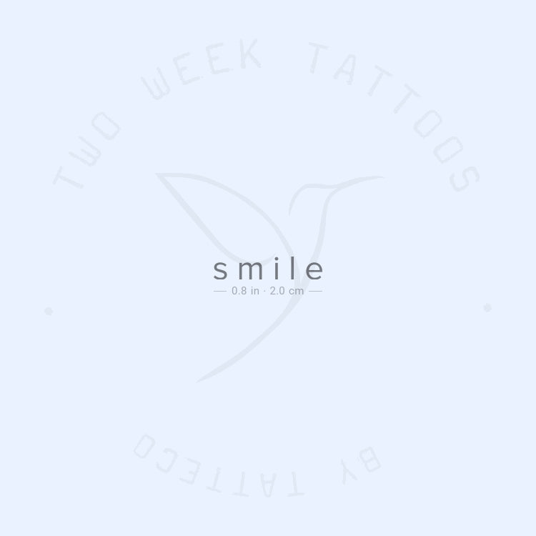 Tatuaje semipermanente de sonrisa sin serifa (juego de 2)