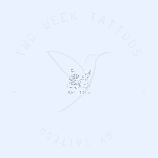 Tatuaje semipermanente de querubín durmiente (juego de 2)