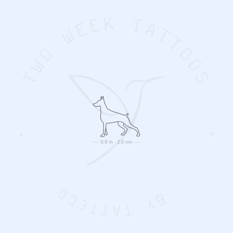 Tatuaje semipermanente de dóberman - Juego de 2