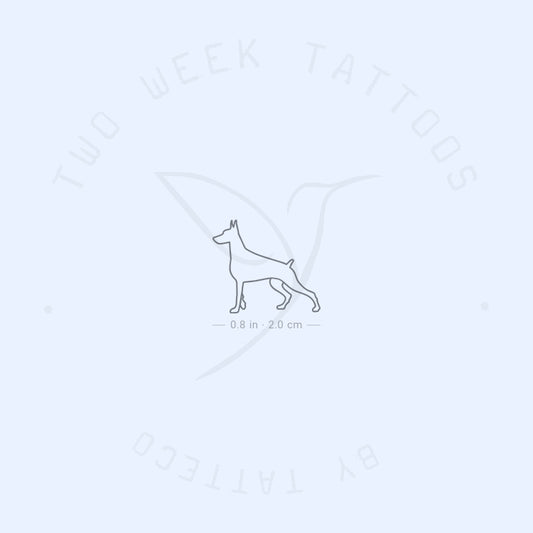 Tatuaje semipermanente de dóberman - Juego de 2
