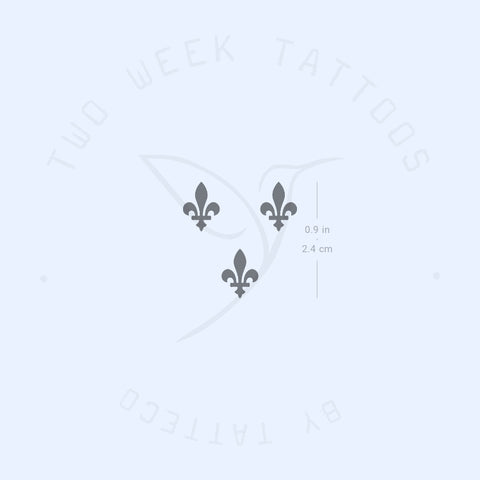 New Orleans Fleur-de-lis Semi-Permanent Tattoo - Set of 2