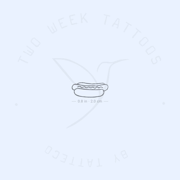Hot Dog Semi-Permanent Tattoo - Set of 2