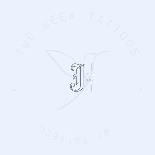Tatuaje semipermanente de contorno gótico J - Juego de 2