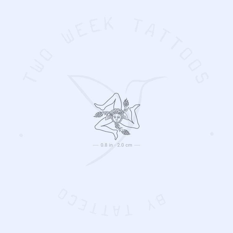 Sicilian Flag Triskeles-with-Gorgoneion Semi-Permanent Tattoo - Set of 2