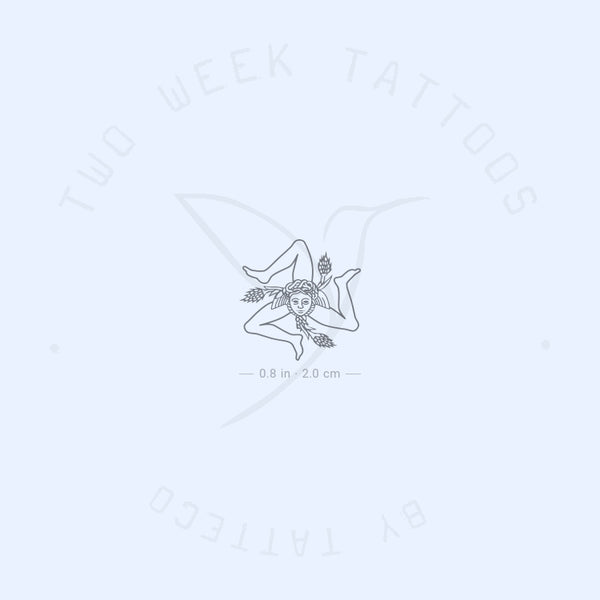 Sicilian Flag Triskeles-with-Gorgoneion Semi-Permanent Tattoo - Set of 2