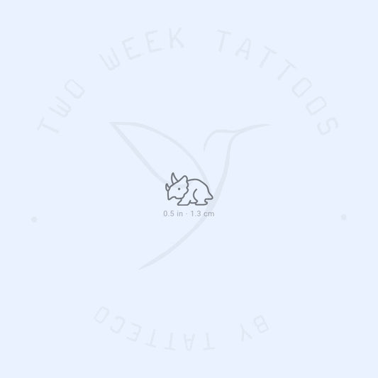 Tatuaje semipermanente pequeño de triceratops (juego de 2)