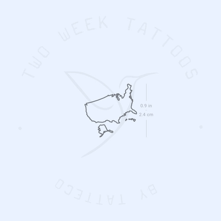 USA Map Semi-Permanent Tattoo - Set of 2