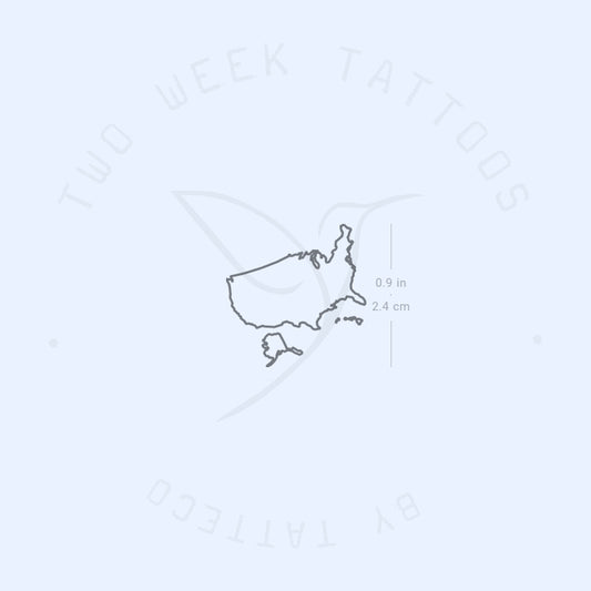 Tatuaje semipermanente del mapa de EE. UU. (juego de 2)