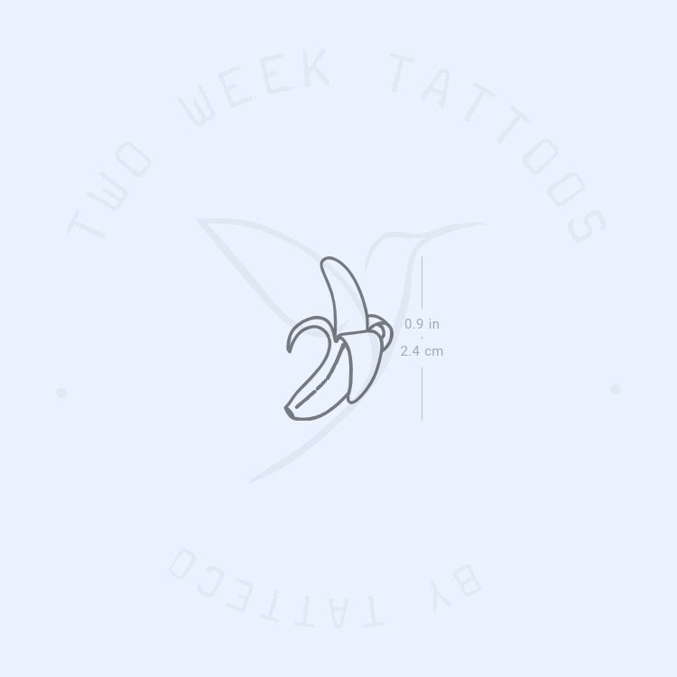 Fine Line Banana Semi-Permanent Tattoo - Set of 2