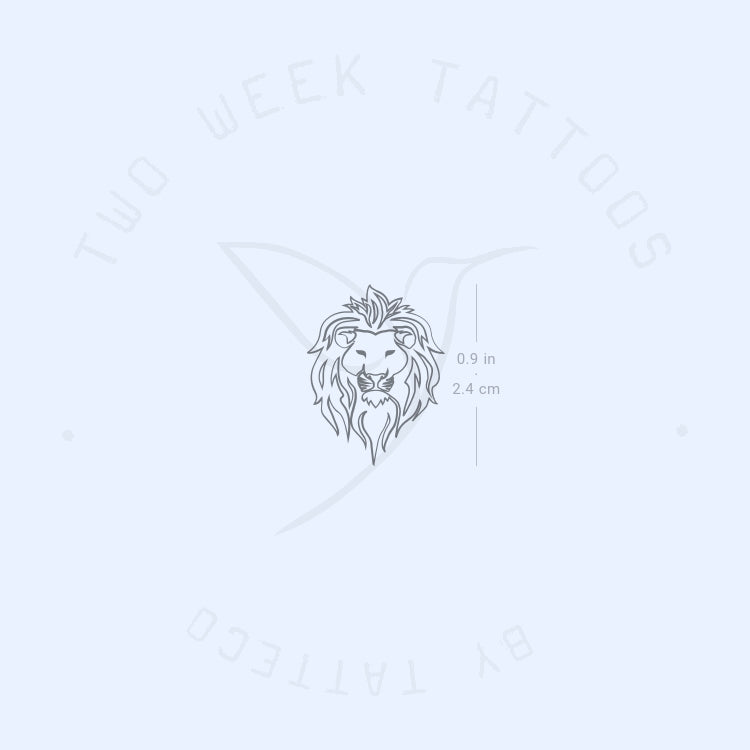 Lion Portrait Semi-Permanent Tattoo - Set of 2