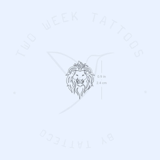 Lion Portrait Semi-Permanent Tattoo - Set of 2