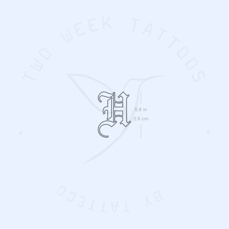 H Gothic Outline Semi-Permanent Tattoo - Set of 2