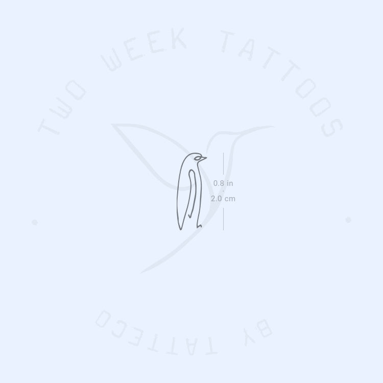Single Line Penguin Semi-Permanent Tattoo - Set of 2